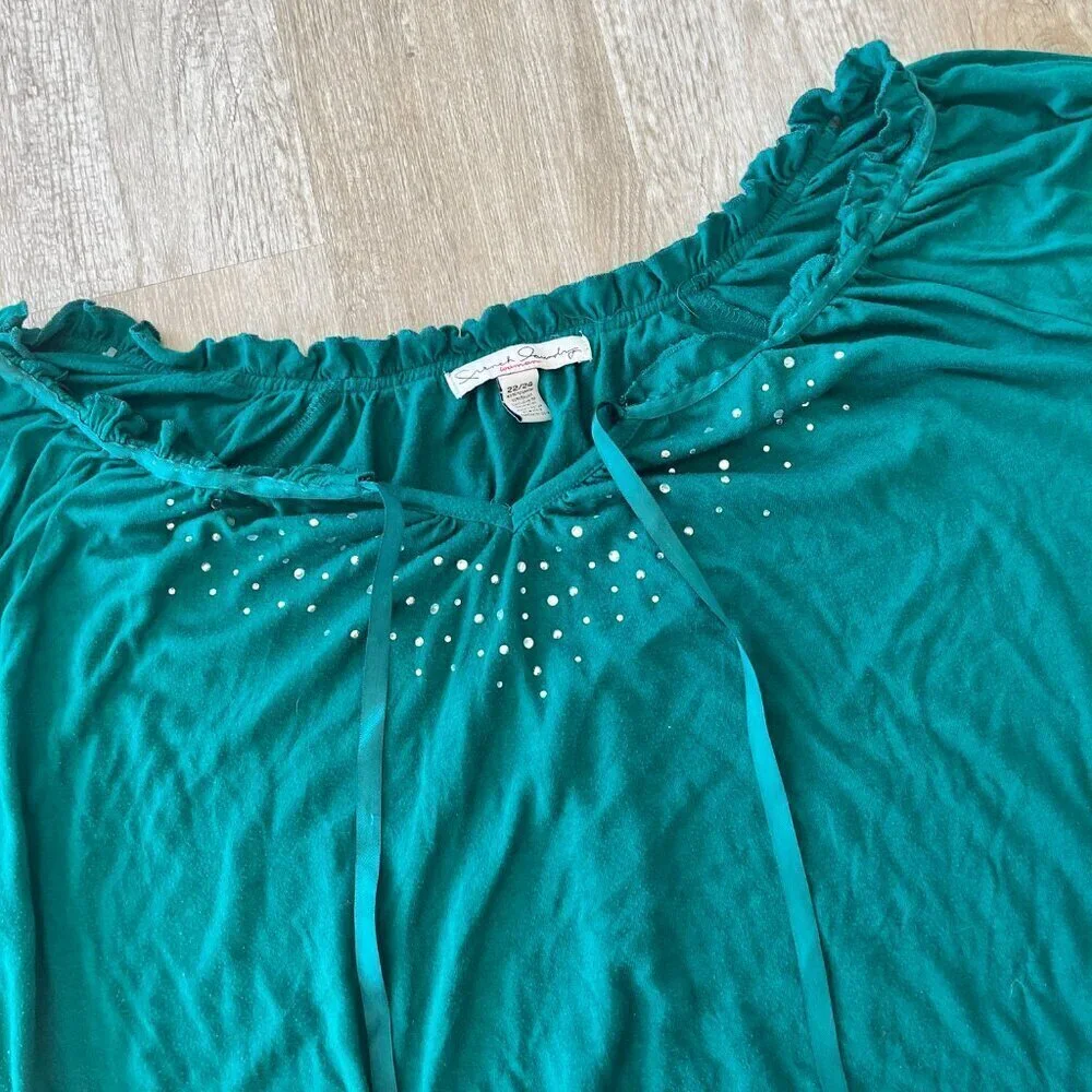 Womens French Laundry Green Blouse - 22/24 - Picture 2 of 6